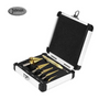 6pcs Titanium HSS Down Multi Step Spiral Drinch Bit Set con una caja de aluminio