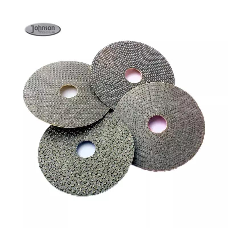 3 pulgadas de 75 mm 7 pasos borde de pulido electrozpado Resina Uso húmedo Diamante Pulido de pulido para baldosas de mármol de roca