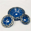 Muela de copa de diamante para hormigón de doble hilera turbo segmentada de 125 mm.