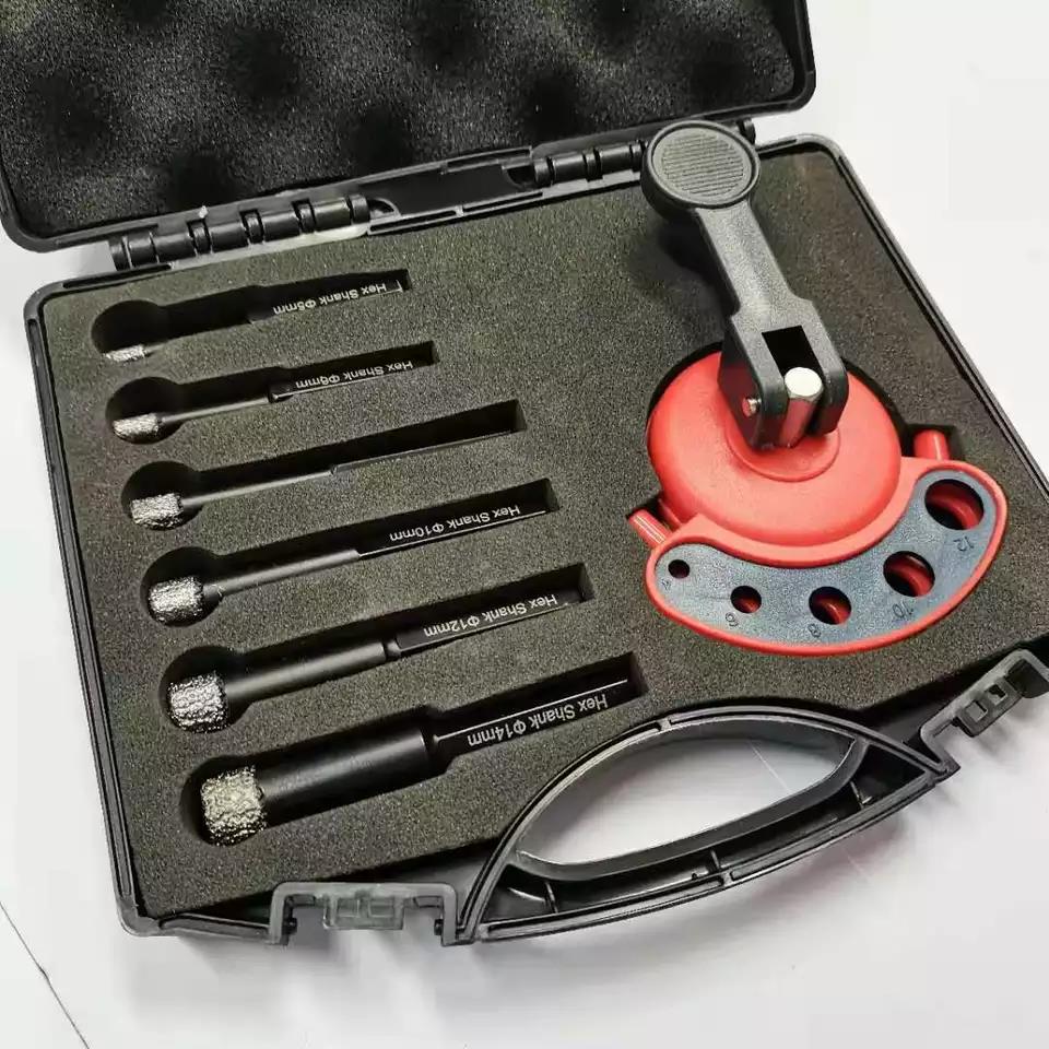 Vacuum Brez -Seco Hex Vástago Diamante Diamante Agujero de porcelana Sierra Núcleo Broyo de perforación para baldosas, porcelana